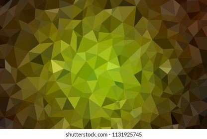 Dark Green, Yellow vector abstract polygonal background. Geometric illustration in Origami style with gradient.  New template for your brand book.