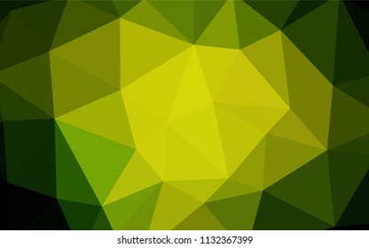 Dark Green, Yellow vector abstract polygonal template. Elegant bright polygonal illustration with gradient. Completely new template for your banner.