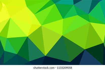 Dark Green, Yellow vector abstract mosaic pattern. Glitter abstract illustration with an elegant triangles. Completely new template for your banner.
