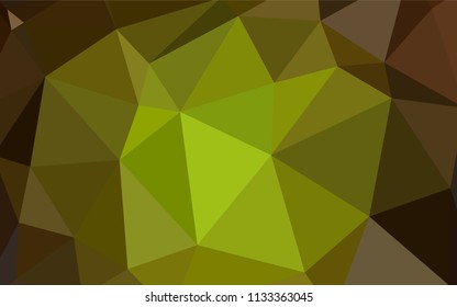 Dark Green, Yellow vector abstract mosaic backdrop. Shining colorful illustration with triangles. Polygonal design for your web site.