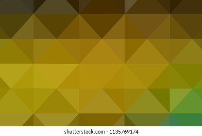 Dark Green, Yellow vector abstract polygonal background. Shining colorful illustration with triangles. Brand new design for your business.