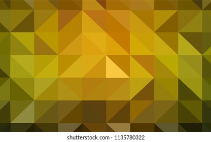 Dark Green, Yellow vector abstract mosaic backdrop. A sample with polygonal shapes. Best triangular design for your business.