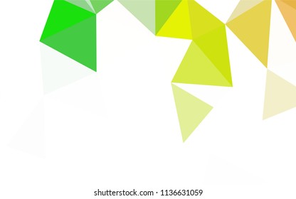 Dark Green, Yellow vector abstract polygonal pattern. Glitter abstract illustration with an elegant triangles. Polygonal design for your web site.