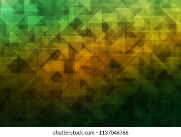 Dark Green, Yellow vector abstract polygonal abstract polygonal. Brand new colored illustration in blurry style with gradient. Brand new design for your business.