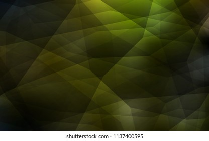 Dark Green, Yellow vector abstract mosaic pattern. Glitter abstract illustration with an elegant triangles. New template for your brand book.