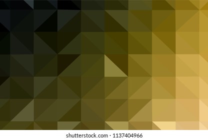 Dark Green, Yellow vector abstract polygonal template. Shining colorful illustration with triangles. Polygonal design for your web site.