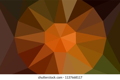 Dark Green, Yellow vector abstract polygonal template with a gem in a centre. Triangular geometric sample with gradient.  Template for cell phone's backgrounds.
