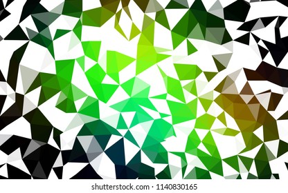 Dark Green, Yellow vector abstract mosaic pattern. Geometric illustration in Origami style with gradient.  Template for cell phone's backgrounds.
