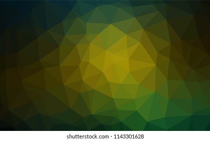 Dark Green, Yellow vector abstract mosaic background. Glitter abstract illustration with an elegant design. A completely new template for your business design.