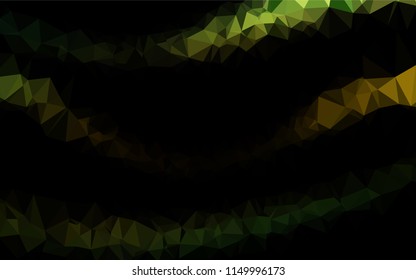 Dark Green, Yellow vector abstract polygonal cover. A vague abstract illustration with gradient. The polygonal design can be used for your web site.