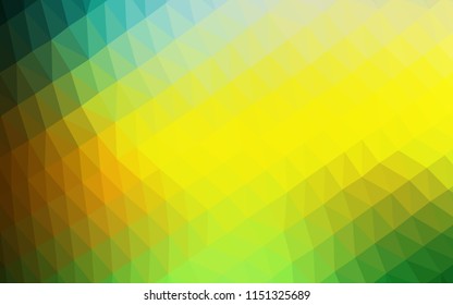 Dark Green, Yellow vector abstract mosaic pattern. Modern geometrical abstract illustration with gradient. A new texture for your design.