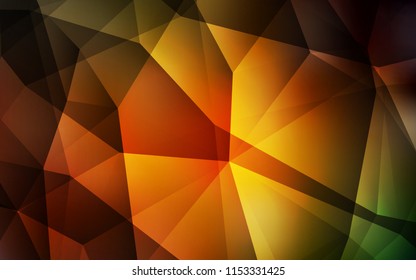 Dark Green, Yellow vector abstract mosaic backdrop. Modern abstract illustration with triangles. Best triangular design for your business.