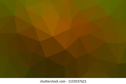 Dark Green, Yellow vector abstract polygonal background. Elegant bright polygonal illustration with gradient. Triangular pattern for your design.