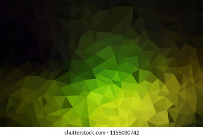 Dark Green, Yellow vector abstract mosaic background. Shining colorful illustration with triangles. New template for your brand book.