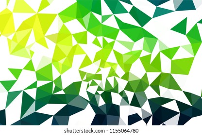Dark Green, Yellow vector abstract polygonal template. Geometric illustration in Origami style with gradient.  Polygonal design for your web site.