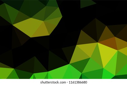 Dark Green, Yellow vector abstract polygonal layout. Shining illustration, which consist of triangles. A completely new design for your business.