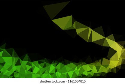 Dark Green, Yellow vector abstract mosaic backdrop. Creative geometric illustration in Origami style with gradient. A new texture for your design.