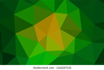 Dark Green, Yellow vector abstract mosaic background. Colorful illustration in polygonal style with gradient. Polygonal design for your web site.