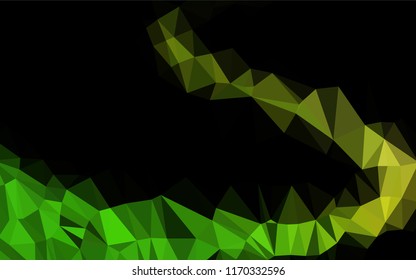 Dark Green, Yellow vector abstract mosaic backdrop. An elegant bright illustration with gradient. A completely new template for your business design.