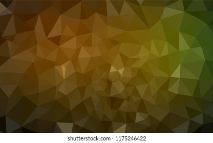 Dark Green, Yellow vector abstract mosaic pattern. Colorful illustration in abstract style with triangles. Brand new style for your business design.
