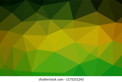 Dark Green, Yellow vector abstract mosaic pattern. Glitter abstract illustration with an elegant design. Brand new design for your business.