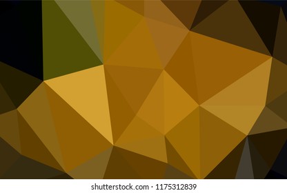 Dark Green, Yellow vector abstract mosaic pattern. Shining polygonal illustration, which consist of triangles. A new texture for your web site.