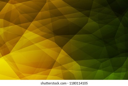 Dark Green, Yellow vector abstract polygonal template. Colorful illustration in abstract style with triangles. Completely new template for your banner.
