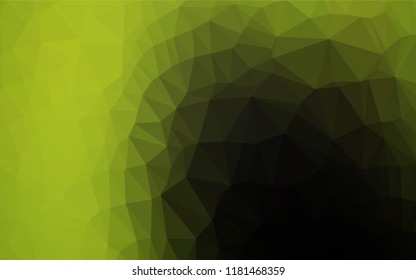 Dark Green, Yellow vector abstract polygonal cover. Geometric illustration in Origami style with gradient.  A completely new design for your business.