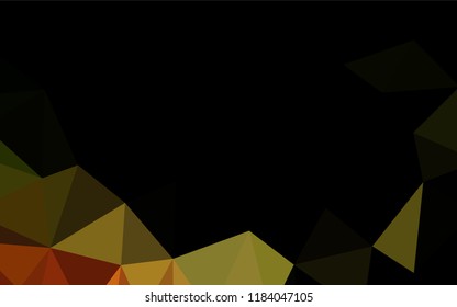 Dark Green, Yellow vector abstract mosaic background. Geometric illustration in Origami style with gradient.  Brand new style for your business design.