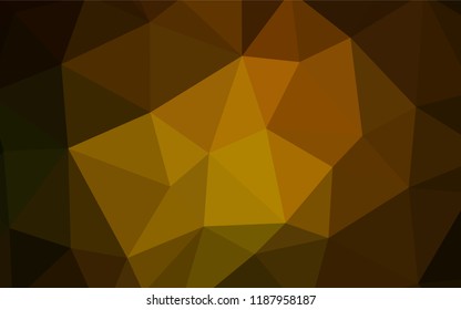 Dark Green, Yellow vector abstract mosaic pattern. Colorful illustration in abstract style with triangles. Brand new design for your business.