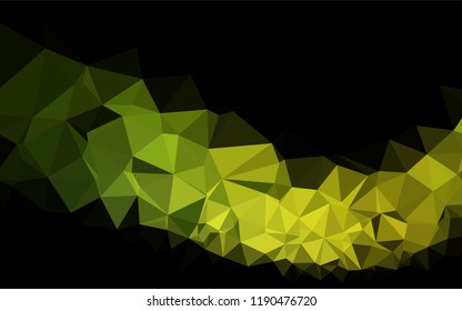 Dark Green, Yellow vector abstract mosaic pattern. Shining illustration, which consist of triangles. A completely new design for your business.
