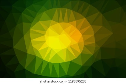 Dark Green, Yellow vector abstract polygonal cover. Colorful illustration in abstract style with gradient. The template can be used as a background for cell phones.