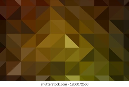 Dark Green, Yellow vector abstract polygonal template. Shining colorful illustration with triangles. A new texture for your web site.