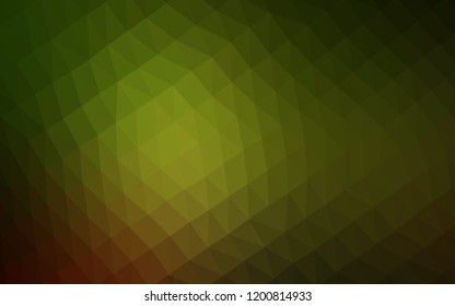 Dark Green, Yellow vector abstract mosaic backdrop. Creative illustration in halftone style with gradient. The template can be used as a background for cell phones.