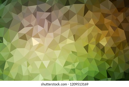 Dark Green, Yellow vector abstract mosaic background. Glitter abstract illustration with an elegant triangles. Template for cell phone's backgrounds.
