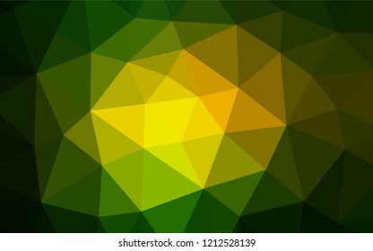 Dark Green, Yellow vector abstract polygonal layout. Creative geometric illustration in Origami style with gradient. Brand new style for your business design.