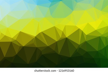 Dark Green, Yellow vector abstract mosaic backdrop. Colorful abstract illustration with gradient. A completely new template for your business design.