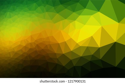 Dark Green, Yellow vector abstract polygonal layout. Colorful illustration in abstract style with gradient. Brand new style for your business design.