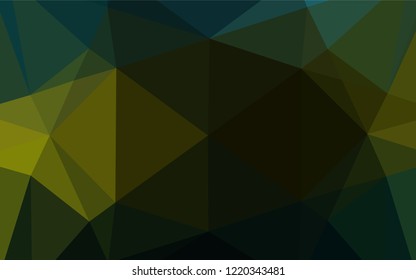 Dark Green, Yellow vector abstract mosaic backdrop. Colorful abstract illustration with gradient. Brand new design for your business.