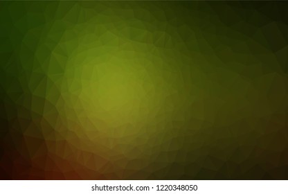 Dark Green, Yellow vector abstract mosaic backdrop. Shining illustration, which consist of triangles. Brand new design for your business.