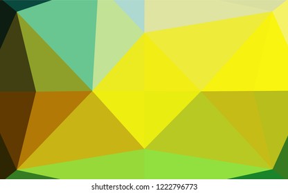Dark Green, Yellow vector abstract polygonal texture. Shining illustration, which consist of triangles. Brand new style for your business design.
