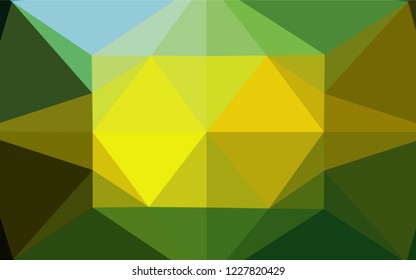 Dark Green, Yellow vector abstract polygonal texture. A completely new color illustration in a vague style. The template can be used as a background for cell phones.