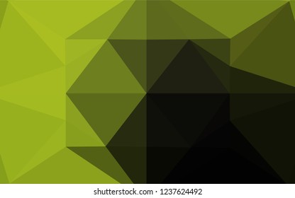 Dark Green, Yellow vector abstract mosaic pattern. An elegant bright illustration with gradient. The best triangular design for your business.