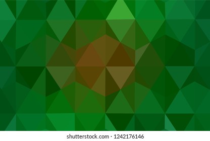 Dark Green, Yellow vector abstract polygonal pattern. Creative geometric illustration in Origami style with gradient. Best triangular design for your business.