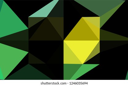 Dark Green, Yellow vector abstract polygonal texture. Shining colored illustration in a Brand new style. A completely new design for your business.