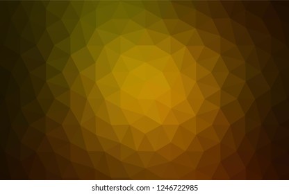 Dark Green, Yellow vector abstract polygonal template. Creative geometric illustration in Origami style with gradient. Brand new style for your business design.