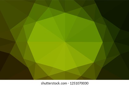 Dark Green, Yellow vector abstract polygonal cover. Triangular geometric sample with gradient.  Triangular pattern for your business design.