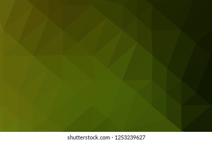 Dark Green, Yellow vector abstract polygonal cover. Colorful illustration in abstract style with gradient. The best triangular design for your business.
