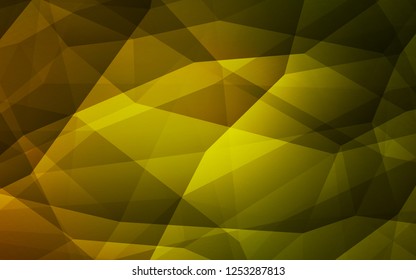 Dark Green, Yellow vector abstract mosaic pattern. Shining colorful illustration with triangles. Pattern for a brand book's backdrop.