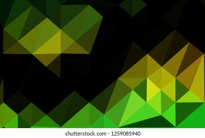 Dark Green, Yellow vector abstract mosaic background. Modern geometrical abstract illustration with gradient. Polygonal design for your web site.